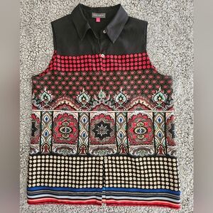 Vince Camuto Button Down Sleeveless Blouse Size Small